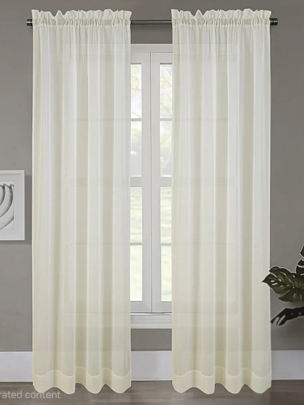 Regal Home Crushed Voile Solid Rod Pocket Sheer Single Curtain Panel